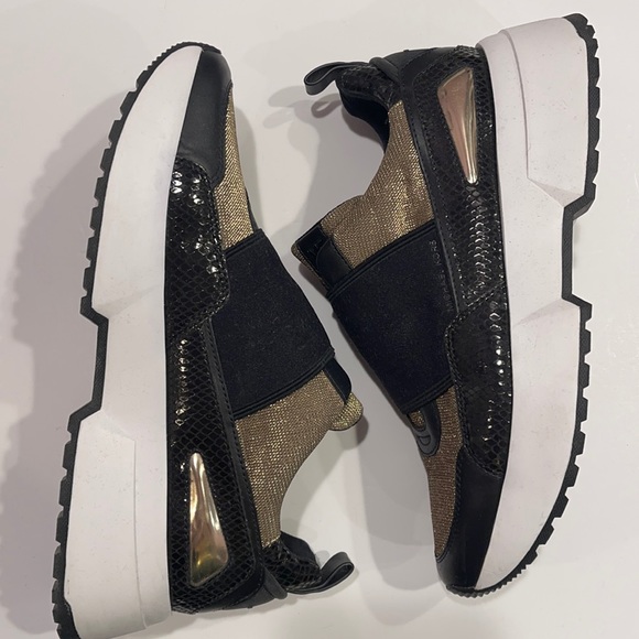 MICHAEL KORS Cosmo Slip On Sneakers ~ Glitter Gold ~ Size 9.5 - Picture 1 of 7